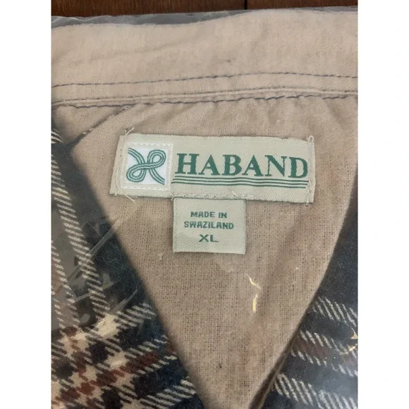 Haband Men's Size XL Blue Flannel Shirt Long Sleeve Plaid Style 125 New NOS - Picture 2 of 4